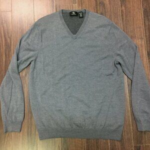 Calvin Klein Extra Fine V Neck Merino Wool Grey Sweater Extra Large